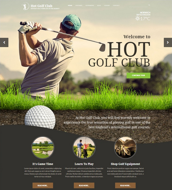 Шаблон Hot Golf от HotThemes
